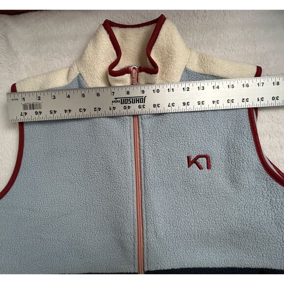 Kari Traa Women’s Fleece Vest XL Blue Full Zip Colorblock Zipper Pockets Outdoor - Picture 5 of 7